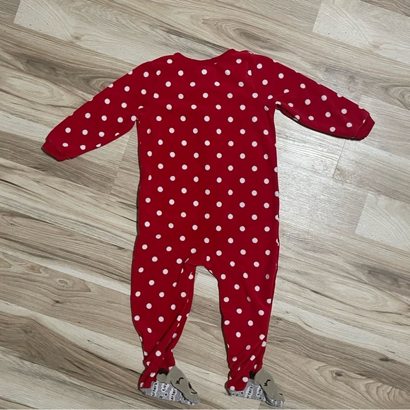 Carter’s red fleece footie pajamas size 2t - Picture 5 of 6